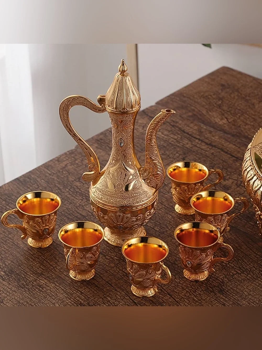 Elegant Gold Turkish Coffee Set